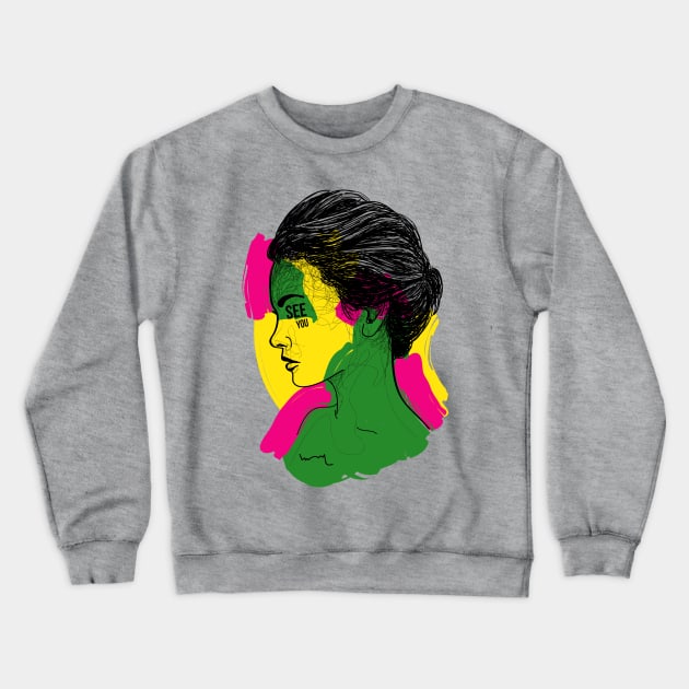 Profile Girl Crewneck Sweatshirt by Lipskiy